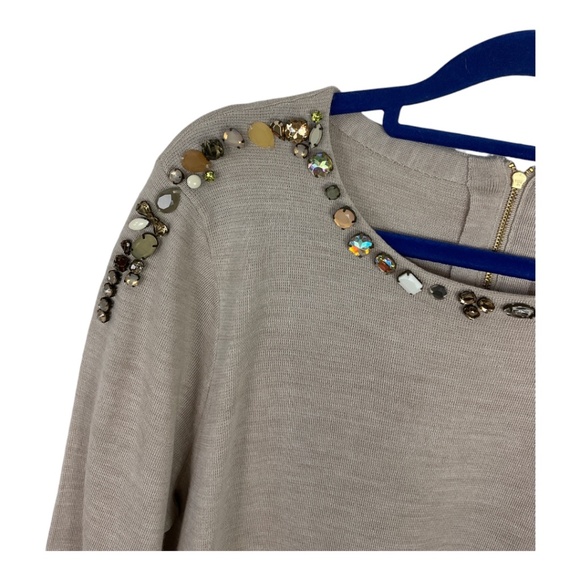 J. Crew Merino Jeweled Crew Neck Sweater - Picture 4 of 9
